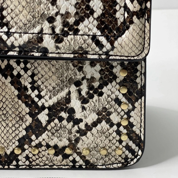 🛍️ 3/$40 Topshop Snakeskin Clutch  Purse Black Grey - Picture 6 of 11